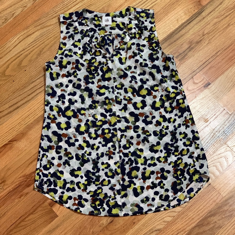 CABi Leopard Print Sleeveless Blouse